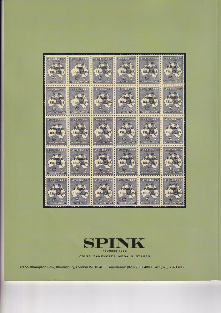 SPINK 2003 3007 WED 4th JUN AUSTRALIA & PACIFIC ISLANDS ESTATE OF WILLIAM FRASER