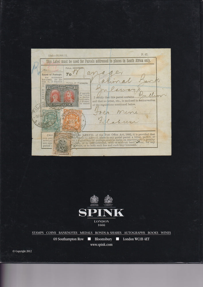 SPINK 2012 12038 11 JUL RHODESIA DOUBLE HEADS THE ALAN URIA COLLECTION