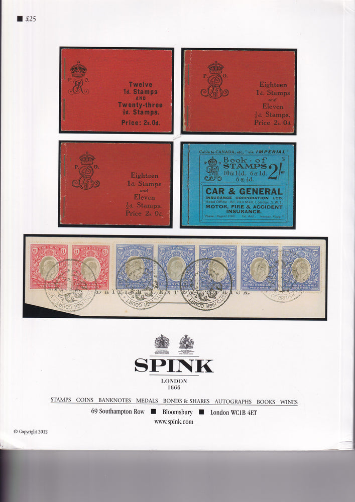 SPINK 2012 12016 11-13 JUL COLLECTORS SERIES GREAT BRITAIN POST HISTORY 1840 1d