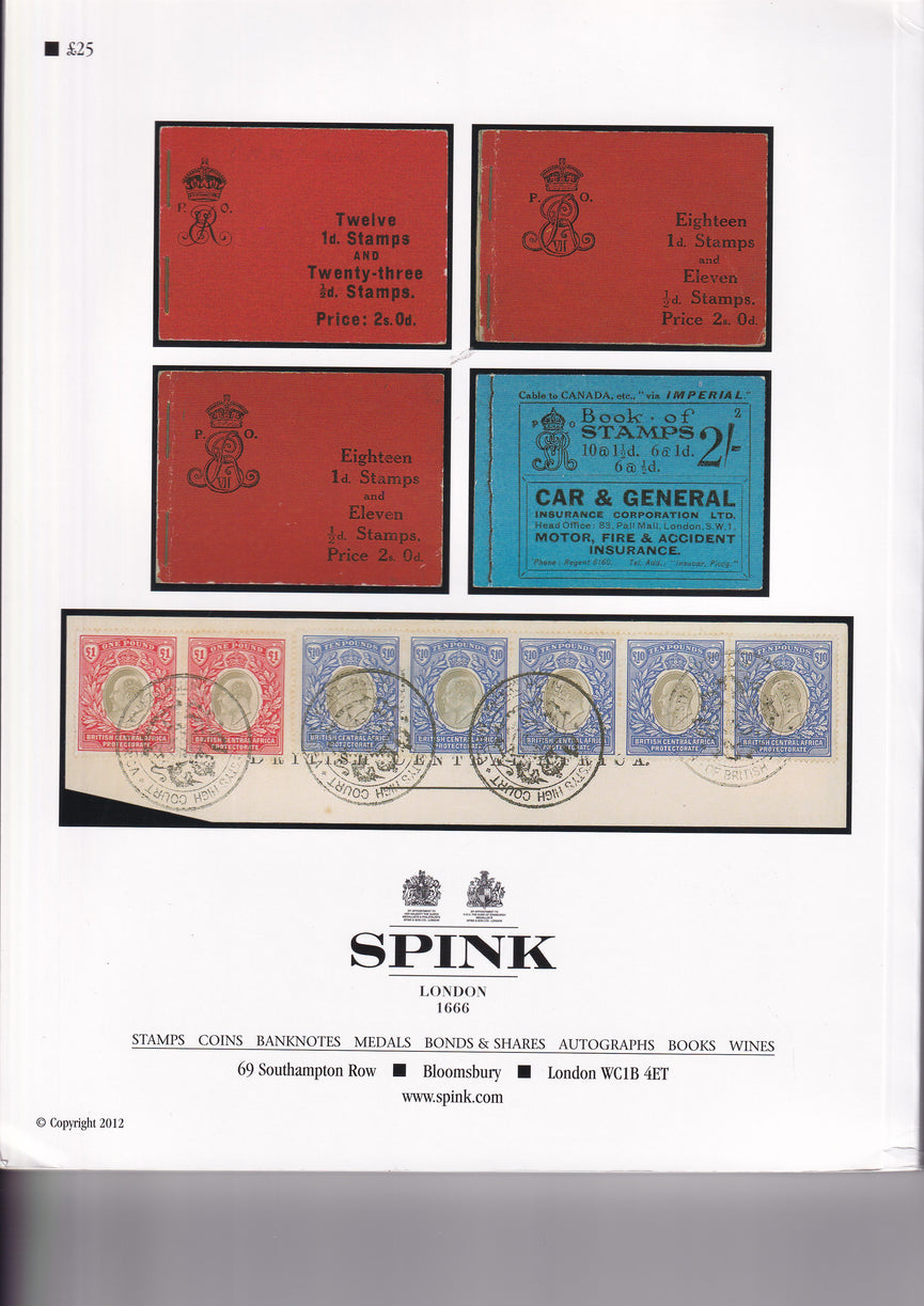 SPINK 2012 12016 11-13 JUL COLLECTORS SERIES GREAT BRITAIN POST HISTORY 1840 1d